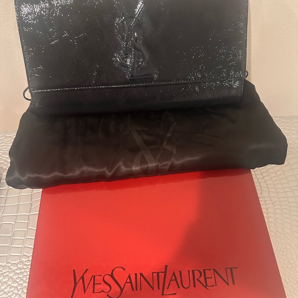 Saint Laurent Black Leather Clutch - Picture 2 of 3